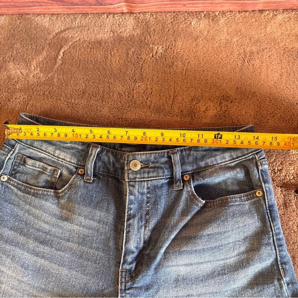 Scoop Womens Wide Leg Crop Jeans Medium Wash Raw Hem Blue Size 4 DSCPB178 - Picture 8 of 10